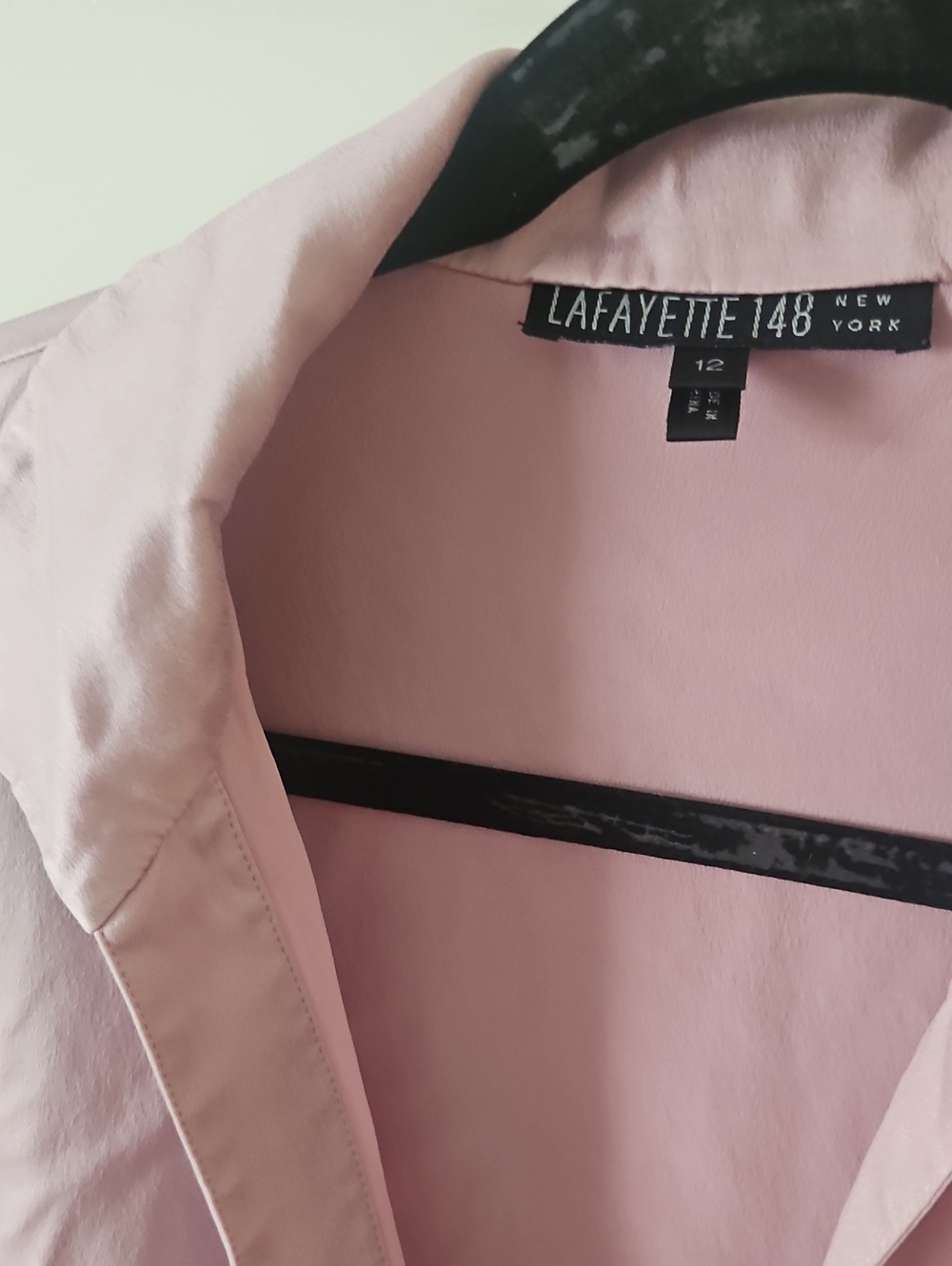 Lafayette 148 Brushed Silk Luxury Button down Shirt In lilac / Lavendar Color - Picture 2 of 6